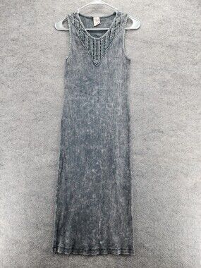American Age Dress Womens Small Gray Sleeveless Maxi